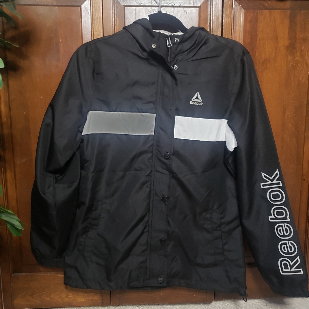 Reebok black windbreaker small